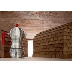 AlessiEspressokocher 1 Tasse Griff rot Pulcina