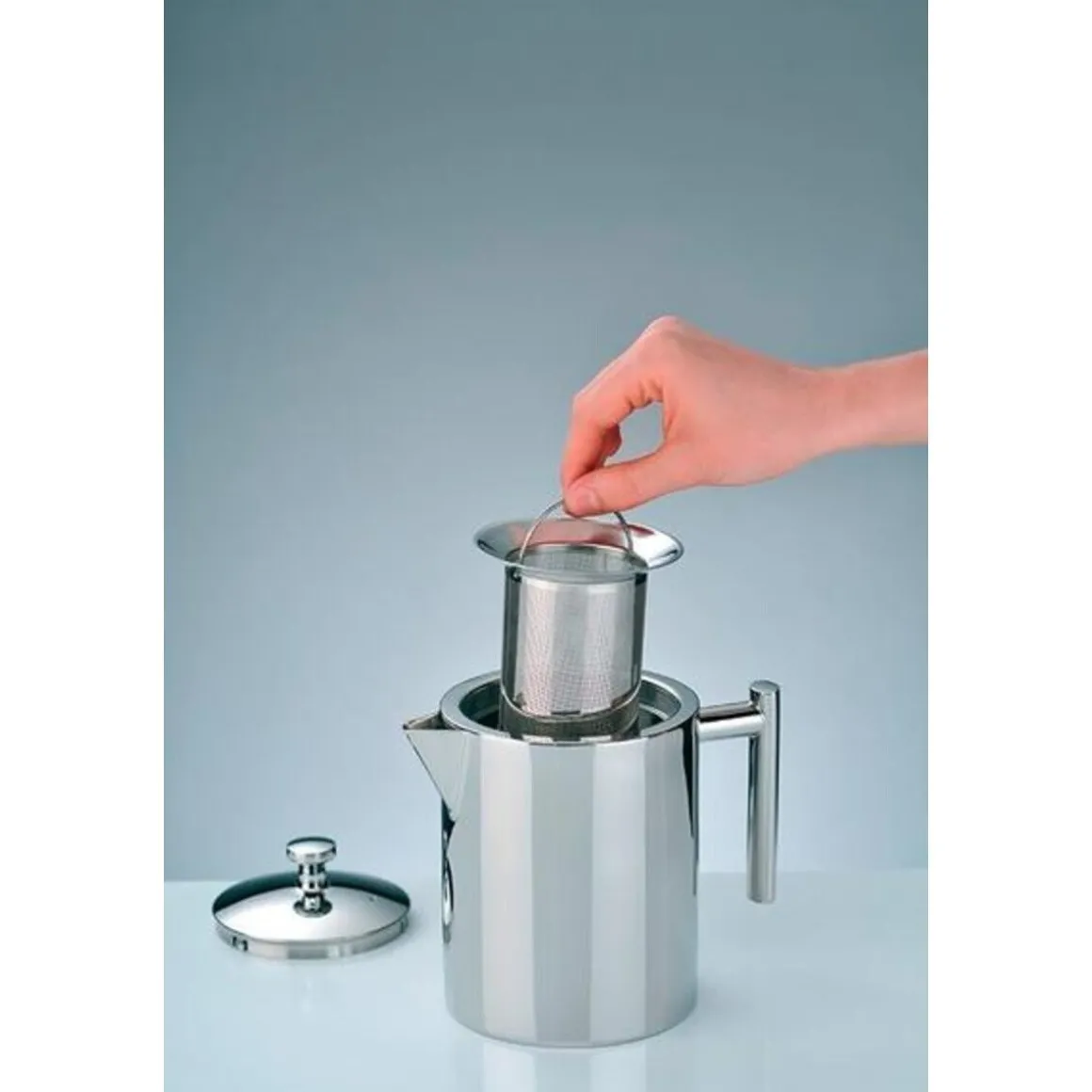 AlfiTeekanne 1,4ltr. Edelstahl mit Teesieb Classic