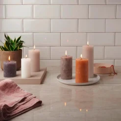 Bolsius8er Pack Stumpenkerze 100/50 Rustik Shine eschen rose 39