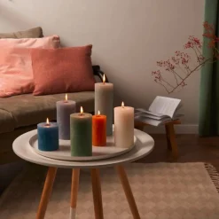 Bolsius8er Pack Stumpenkerze 100/50 Rustik Shine zartes rot 41