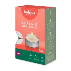 BolsiusMaxi-Teelichte 18er-Pack silber