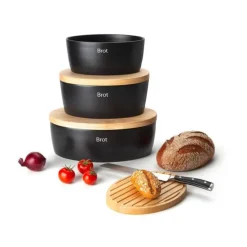 ContinentaBrottopf oval 27x20cm H.13,5cm Keramik schwarz