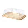 ContinentaKäseglocke 2 tlg. eckig Holz/Acryl 38,5x25,5x11,5cm
