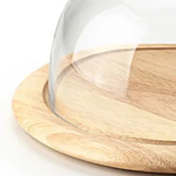 ContinentaKäseglocke 2 tlg. Holz / Glas 20cm H 14cm