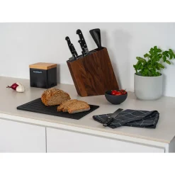 ContinentaMesserblock m. flex. Einsatz/Behälter Walnuss 31x8x24,5cm