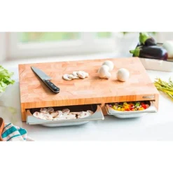 ContinentaMultifunktionsbrett 50x33x8 cm Gummibaum-Stirnholz