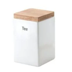 ContinentaVorratsdose quadrat. Steingut/Holzdeckel 1000ml