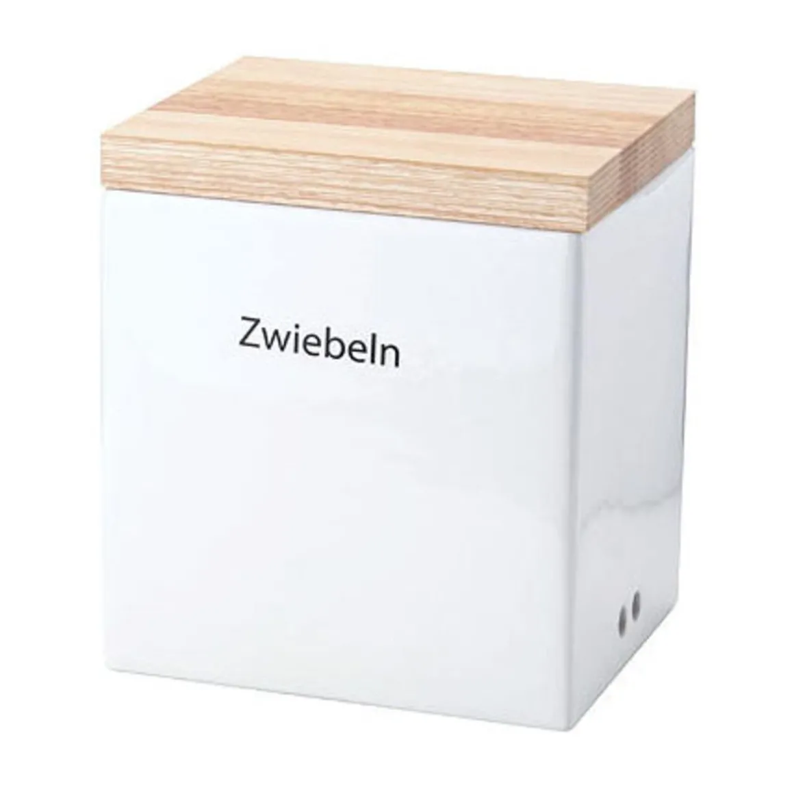 ContinentaVorratsdose Zwiebel Keramik m. Holzdeckel 18x15,5x20,5cm