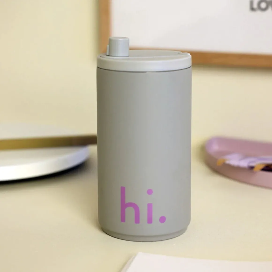 Design LettersReisebecher hi. 0,35 l grau