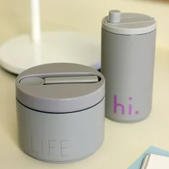 Design LettersReisebecher hi. 0,35 l grau