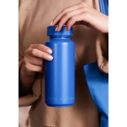 Design LettersThermoflasche 0,5 l Ton-auf-Ton Life is a journey blau