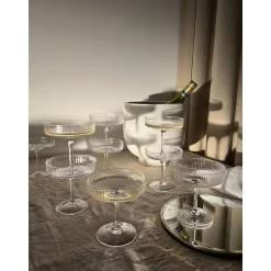 ferm LIVINGChampagnerschale 2er-Set Ripple klar