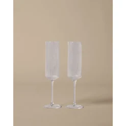 ferm LIVINGRipple Champagnerglas 2er-Set klar