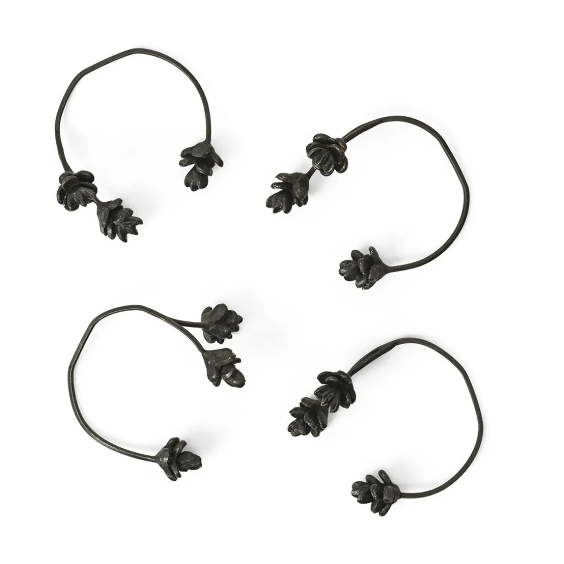 ferm LIVINGServiettenringe 4er-Set Forest Black Brass