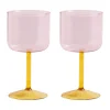HayWeinglas 2er-Set Tint pink/gelb