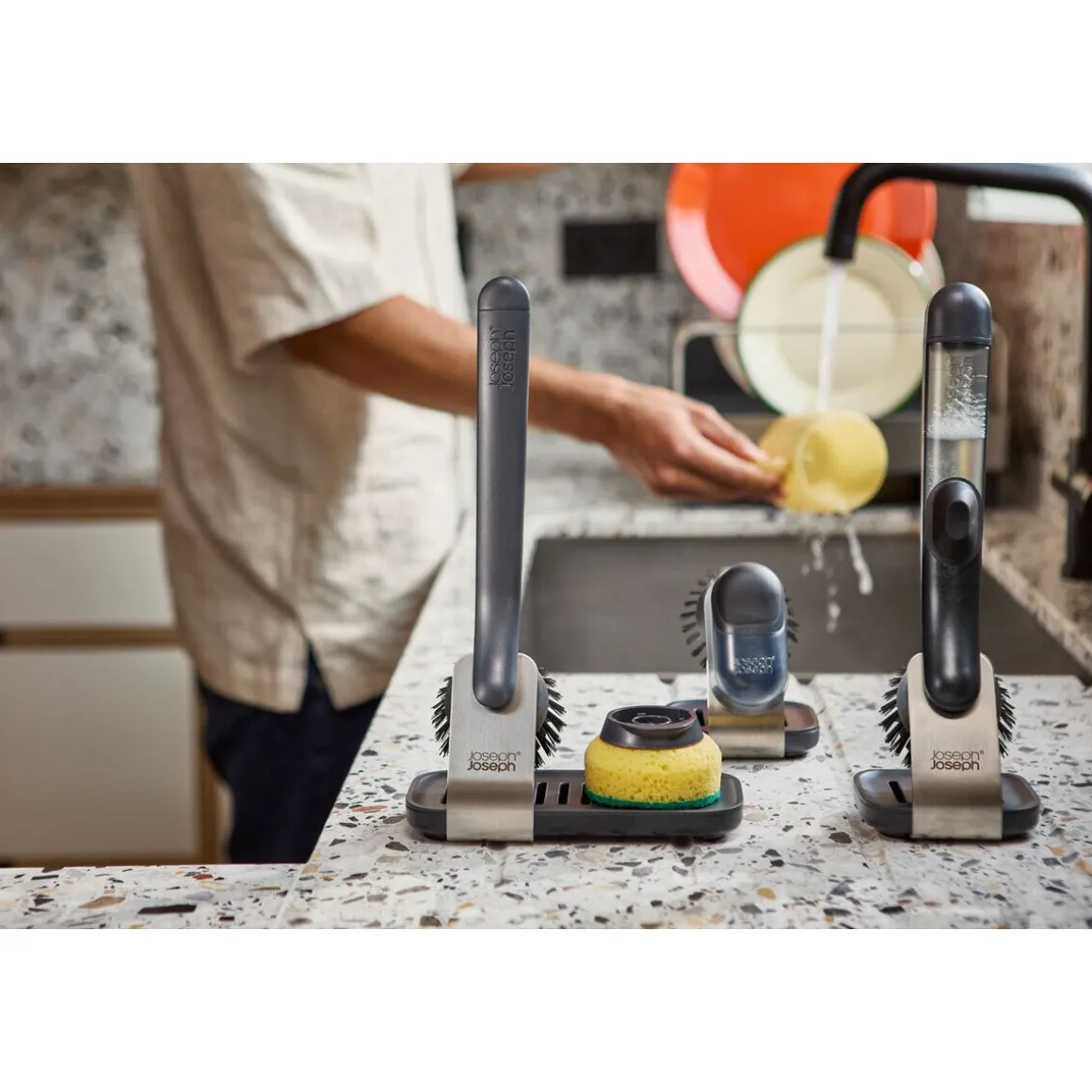 Joseph JosephHandflächenspülbürste 2-tlg. SinkTech klar