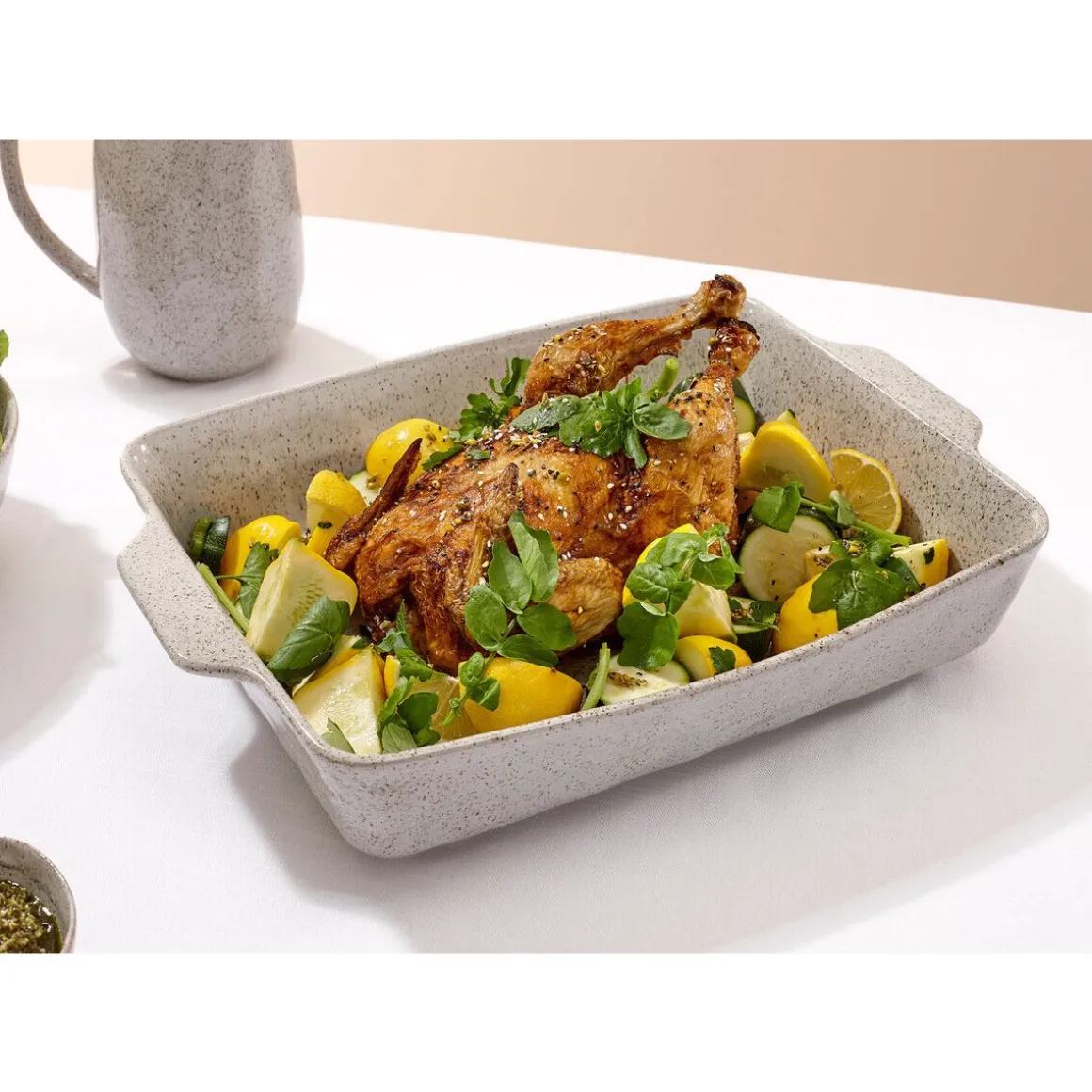 LadelleAuflaufform 39x26 cm Artisan hellgrau