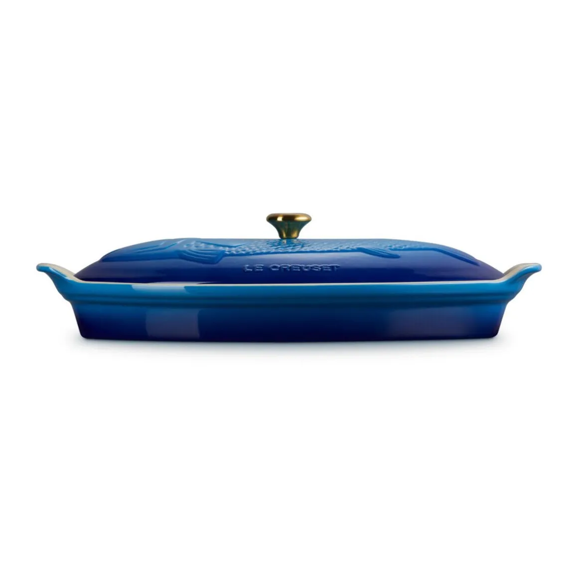 Le CreusetFischbackform mit Deckel 34 cm Tradition Azure