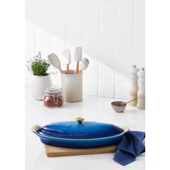 Le CreusetFischbackform mit Deckel 34 cm Tradition Azure