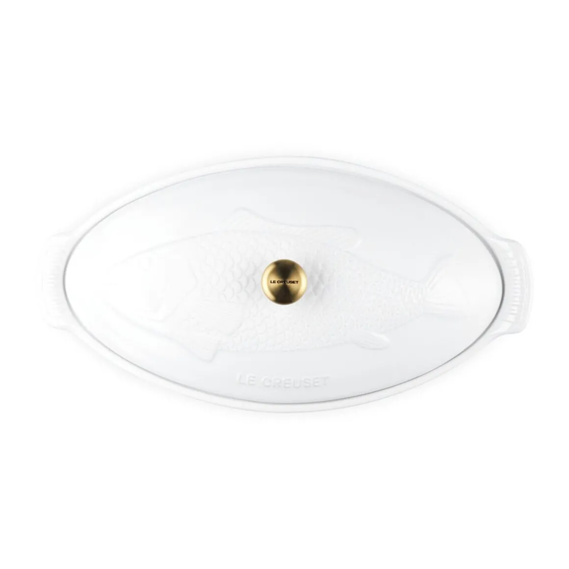Le CreusetFischbackform mit Deckel 34 cm Tradition White