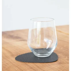 LINDDNAGlasuntersetzer 11x13 cm Curve Hippo black-anthracite