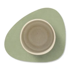 LINDDNAGlasuntersetzer 11x13 cm Curve Corduroy olive green