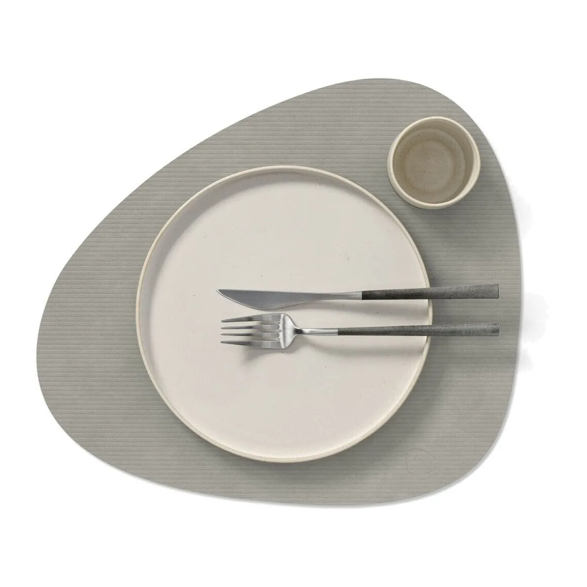 LINDDNATischset L 37x44 cm Curve Corduroy light grey