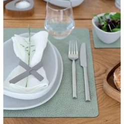 LINDDNATischset L 35x45 cm Square Hippo olive green