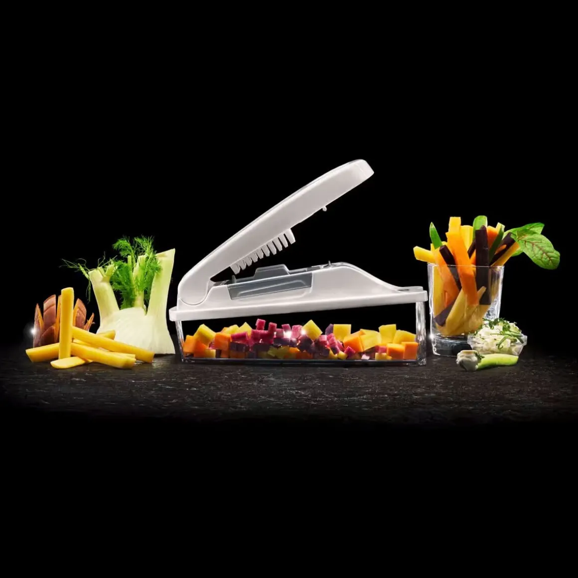 LurchWürfel-/Stifteschneider 3-tlg. steingrau/weiß