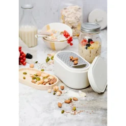 MicroplaneReibe mit Auffangbehälter 3-tlg. Speciality Cashmere Weiß