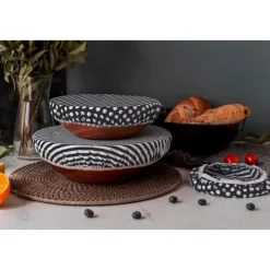 Nuts Innovations AGTextildeckel 3er Set schwarz/weiß gestreift unbewachst