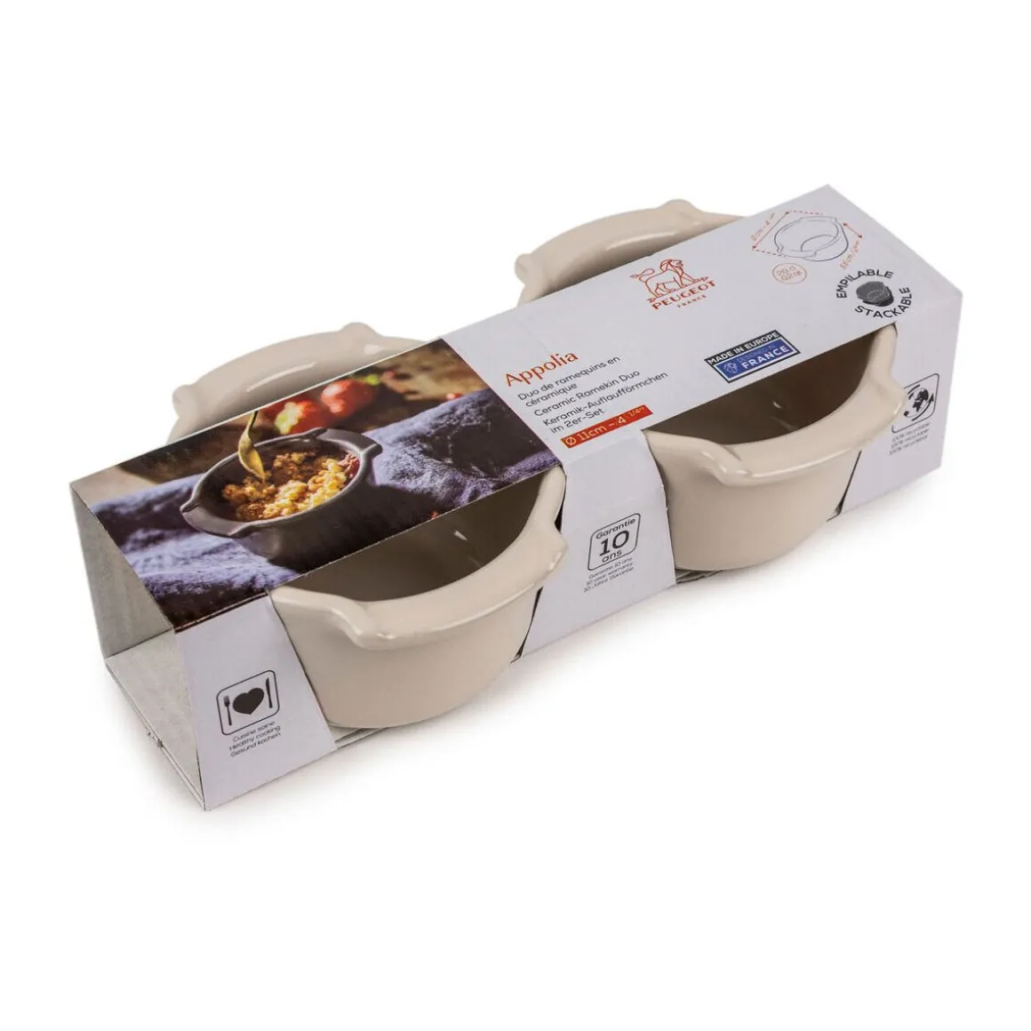 PeugeotAuflaufförmchen 2er-Set Appolia ecru