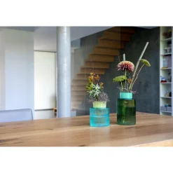 RememberGlasvase Groove grün 9,3x14,5x23,8cm