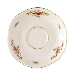 RosenthalKaffee-Untertasse 14 cm Sanssoucci Elfenbein Moosrose neu Poliergold Ramona