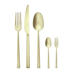 SambonetBesteck-Set 60-tlg. Rock Antique PVD Champagne