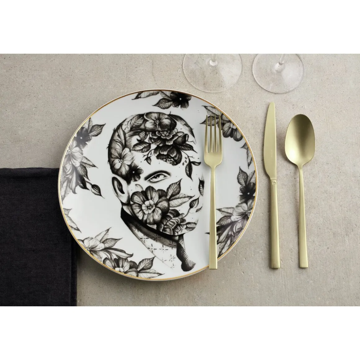 SambonetKuchengabel 6 St. Rock Antique Edelst./PVD Champagne