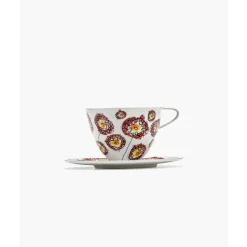 SeraxCappuccinotasse mit Untere 8 cm Midnight Flowers Anemone Milk