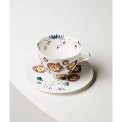 SeraxCappuccinotasse mit Untere 8 cm Midnight Flowers Anemone Milk