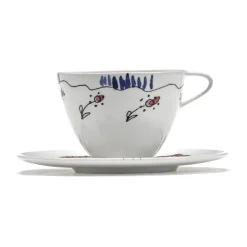SeraxKaffeetasse mit Untere 11 cm Midnight Flowers Anemone Milk Mauve