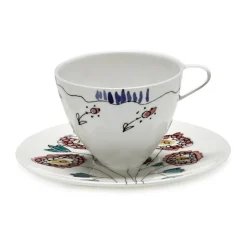 SeraxKaffeetasse mit Untere 11 cm Midnight Flowers Anemone Milk Mauve
