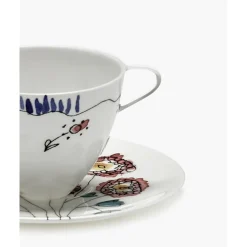 SeraxKaffeetasse mit Untere 11 cm Midnight Flowers Anemone Milk Mauve