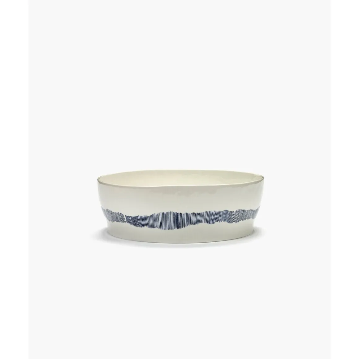 SeraxSalatschüssel 28 cm Feast weiß/blaue Streifen