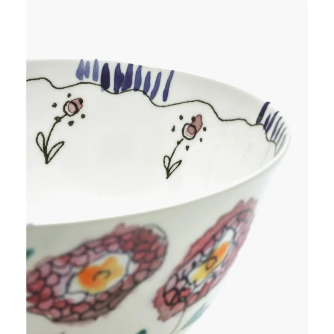 SeraxSchüssel 18 cm Midnight Flowers Anemone Milk Mauve