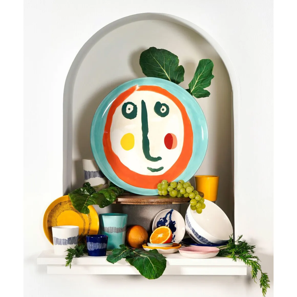 SeraxTeetasse 0,33 l Feast weiß/blaue Streifen