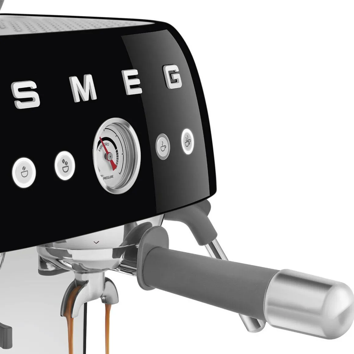 SmegEspressomaschine mit Mahlwerk EGF03 2 Tassen 1650 50’s Style schwarz