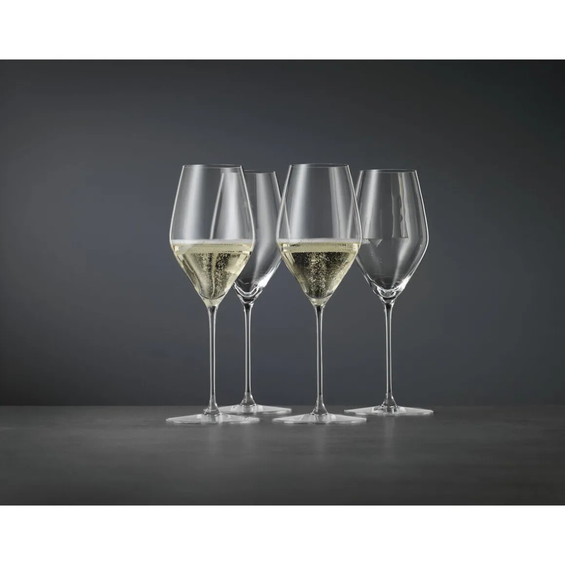 SpiegelauChampagnerglas 2er-Set Hi-Lite mit Moussierpunkt klar