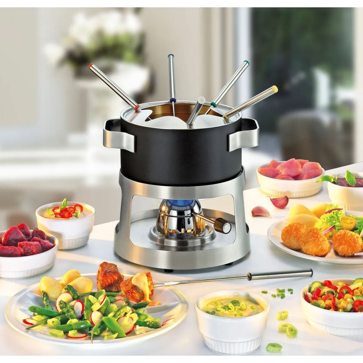 SpringFonduegarnitur Andermatt 18 cm schwarz