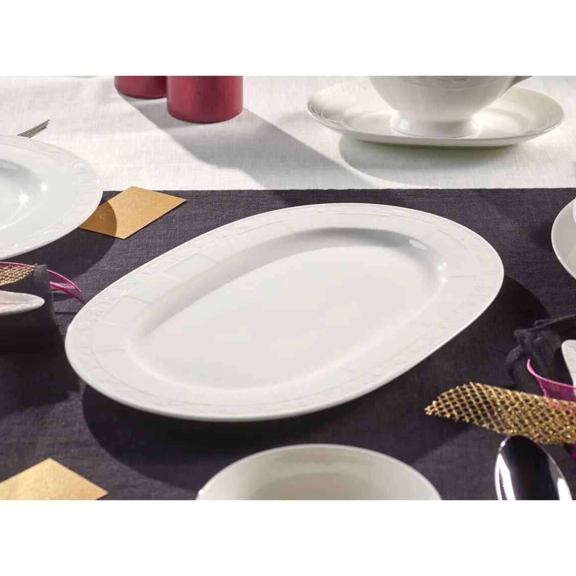 Villeroy & BochPlatte oval 35cm White Pearl