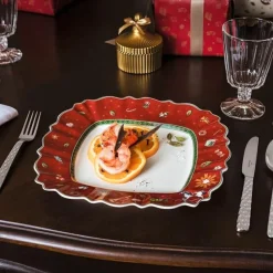 Villeroy & BochSpeiseteller 28x28cm eckig rot Toy's Delight